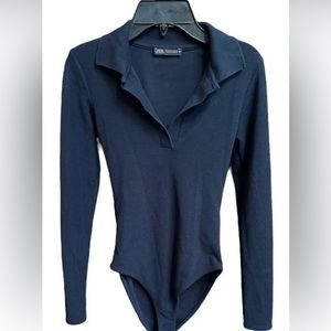 Zara navy blue bodysuit size small